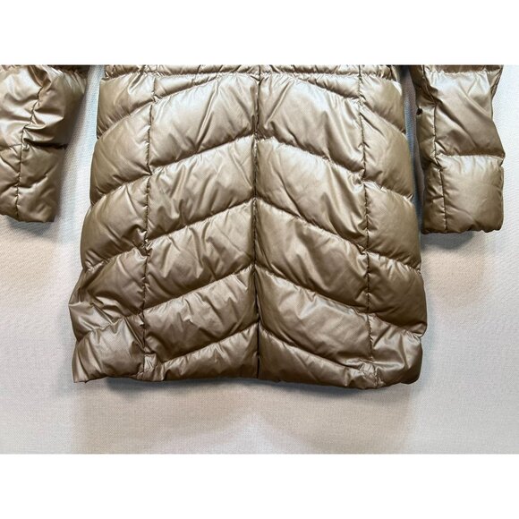 Talbots Womens Puffer Coat Jacket Petite Gold Quilted Full Zip Cozy Winter - Picture 15 of 15